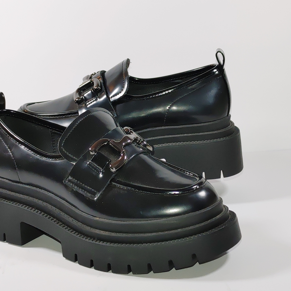 Madden Girl Black Patent Platform Loafers - Picture 14 of 14